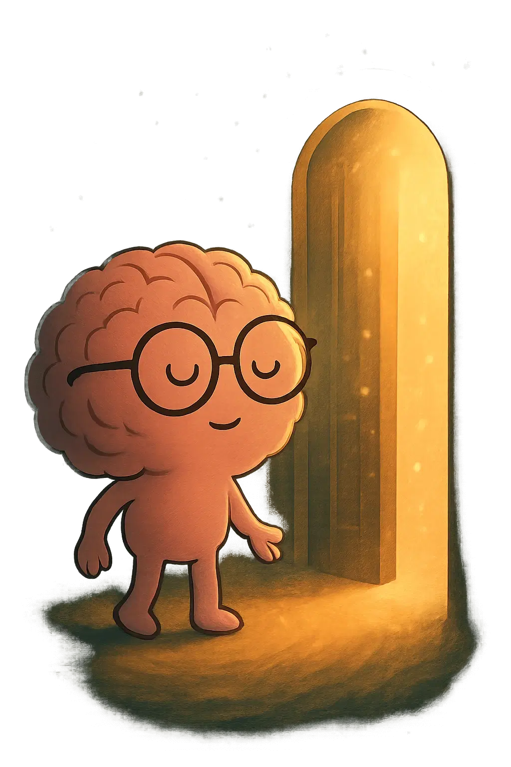 illustration of brain meditating