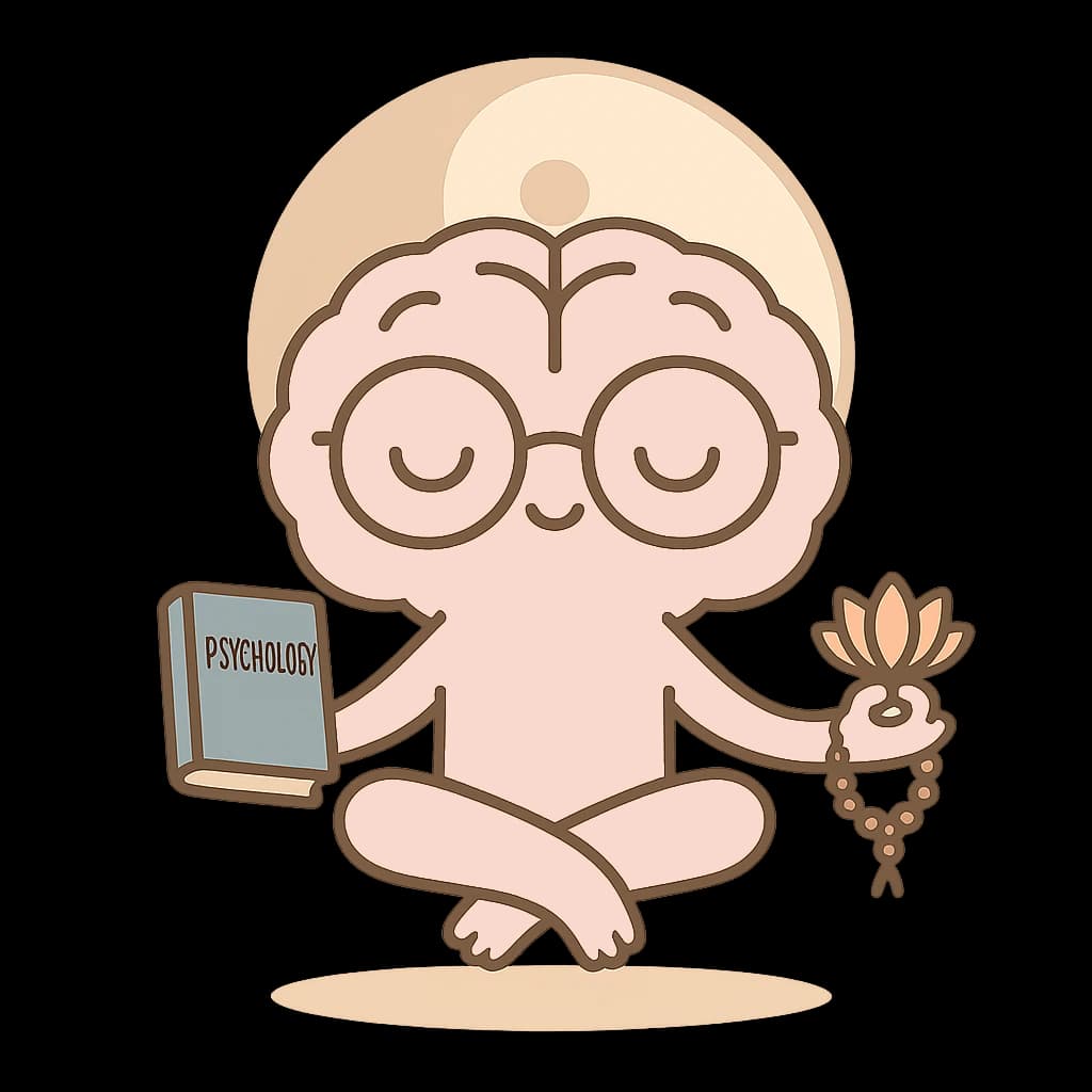 Illustration of a brain person in a meditation pose
